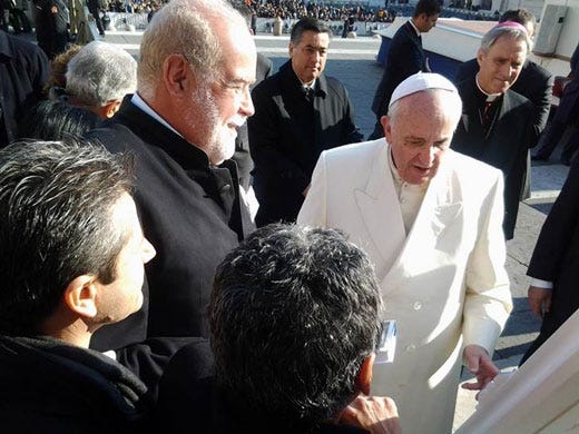 Renato Missaglia con Papa Francesco