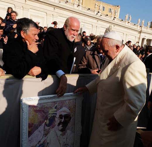 Renato Missaglia con Papa Francesco