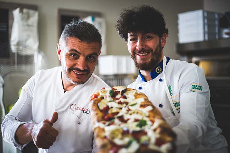 Cristian Zaghini e Robertino Cupo (Molino Grassi a TuttoPizza Farine e alta formazione)