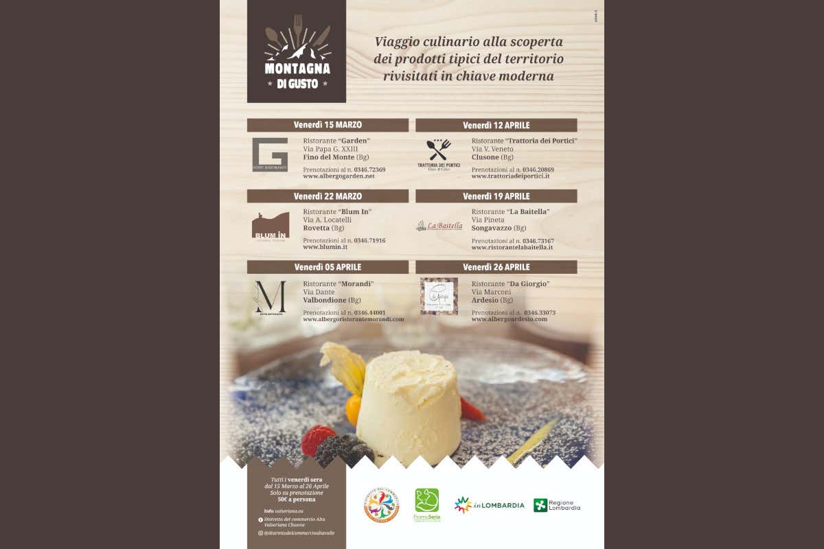 A Montagna di Gusto i sapori della Val Seriana e della Val di Scalve