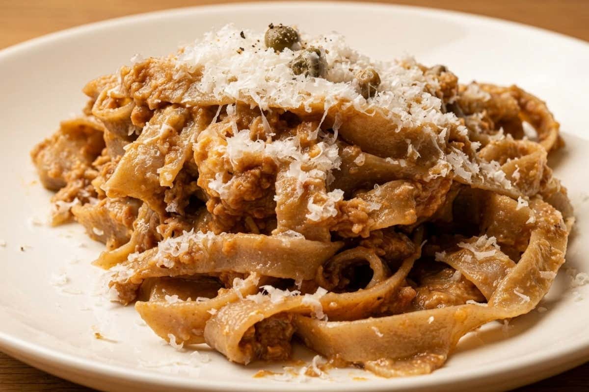 Pappardella al ragù di tre carni