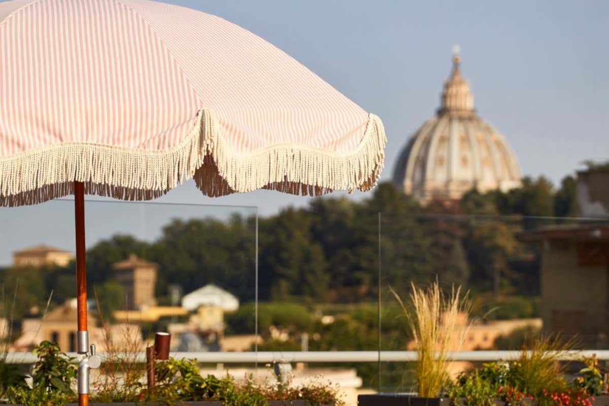 La vista sul Cupolone dalla terrazza del Mama Shelter