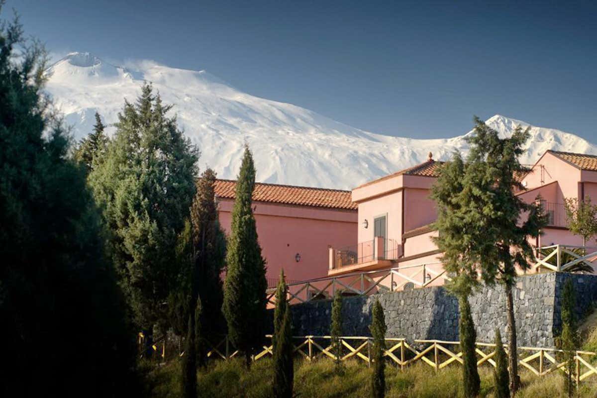L’azienda con l’Etna sullo sfondo Vista sull'Etna Il Pinot Noir di Murgo, la Borgogna sull’Etna