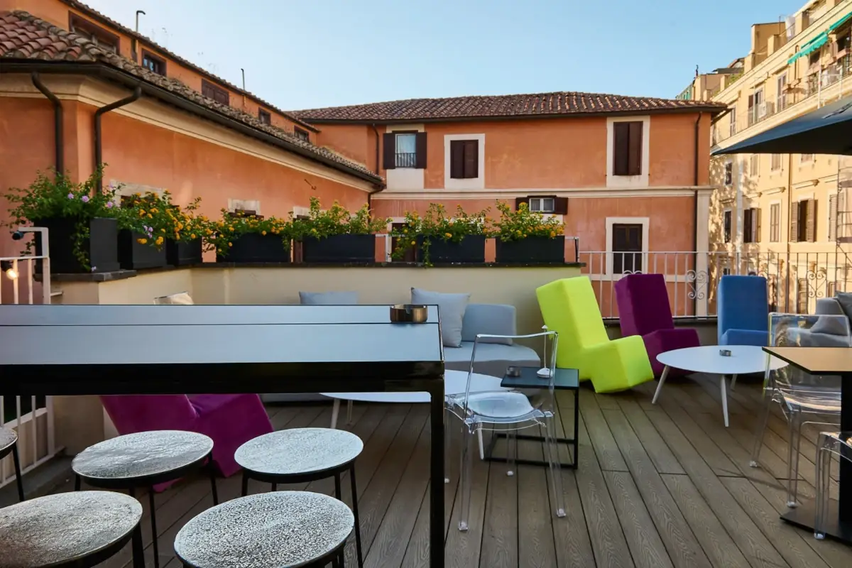 La terrazza del MyTale di Roma&nbsp; Roma si racconta al MyTale, il nuovo Creative Academy Hotel della Capitale
