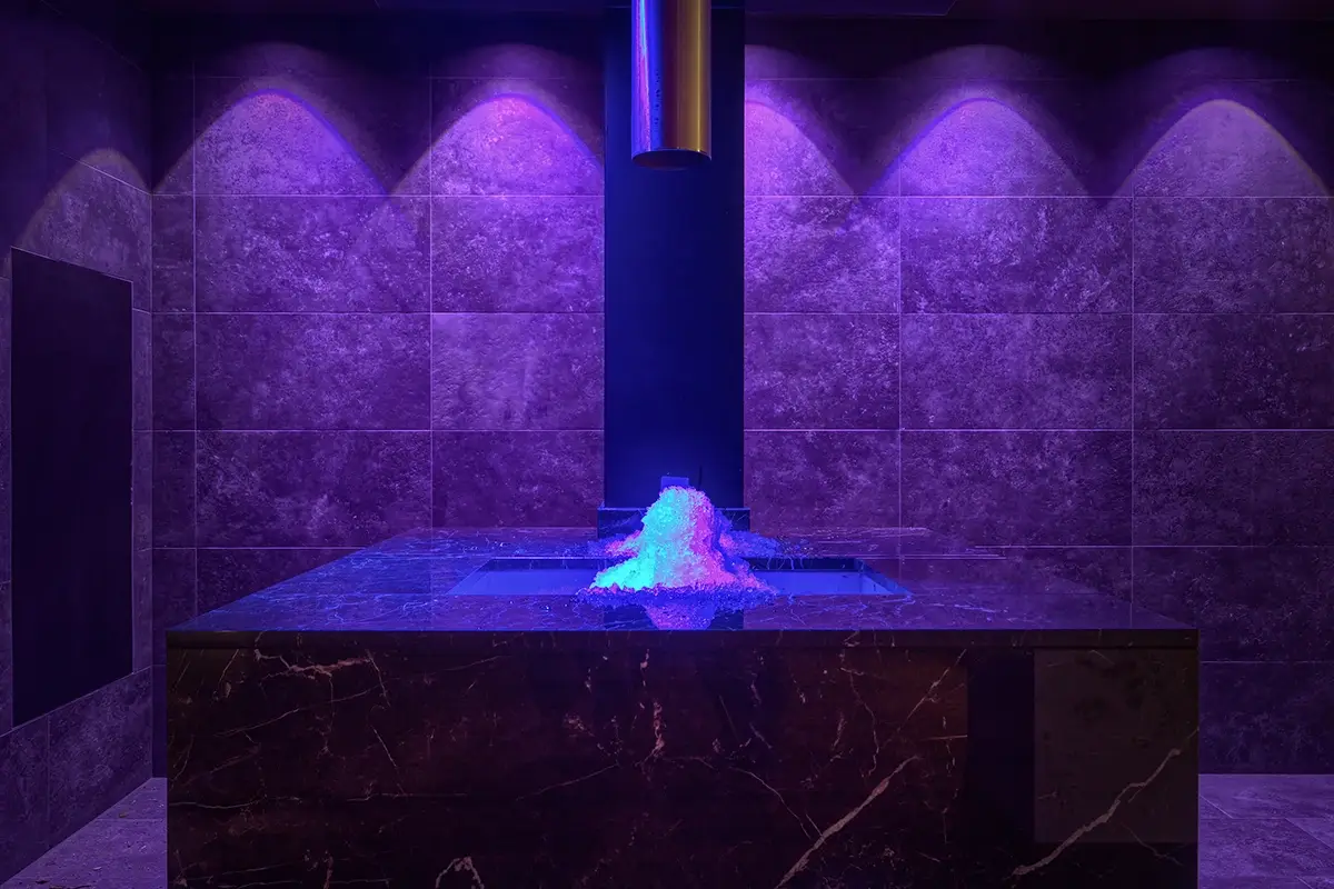 Particolare della spa Il bello della neve a marzo al Bonfanti Design Hotel di Chienes