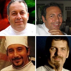 in senso orario: Mario Caramella, Filippo La Mantia, Sergio Maria Teutonico e Gianmaria Le Mura