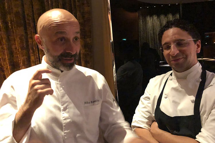 Niko Romito e Claudio Catino (Niko Romito al Bulgari Milano Un progetto di Cucina italiana codificata)