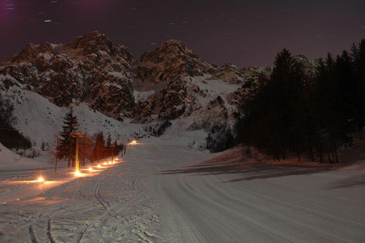 (Le notti d’inverno in Val Gardenatra sci, bike e cene in rifugio)