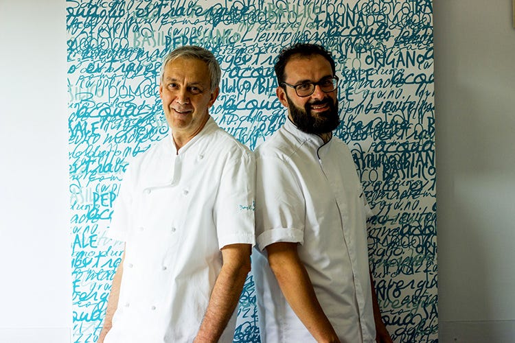 Gianfranco e Andrea Canziani (Le nuove pizze di Basilico Bianco con materie prime di stagione)