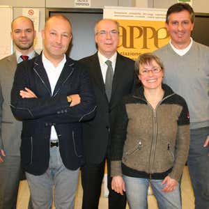 Da sinistra: Matteo Toniolo, Giuliano Lionello, Erminio Alajmo, Eugenia Rubin e Fabrizio Graziati