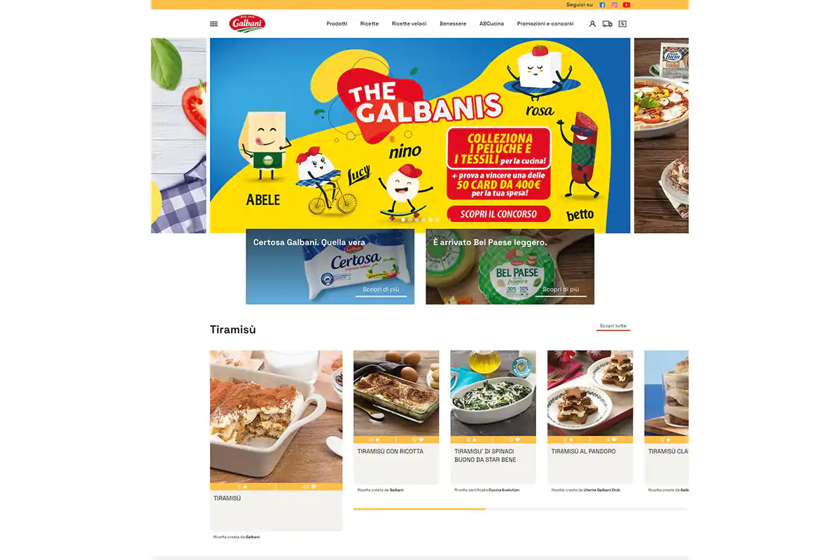 Galbani rinnova il sito web e soddisfa la voglia di nuove ricette