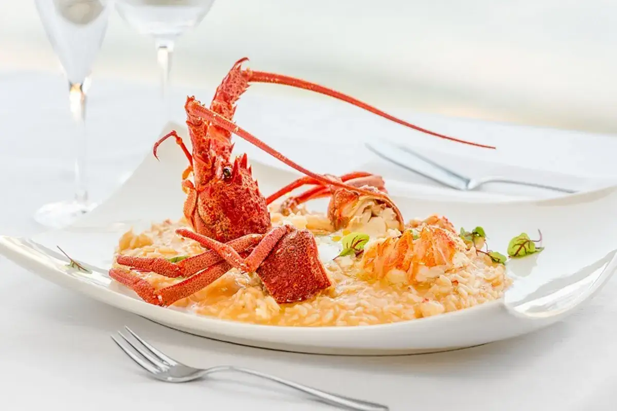Uno dei piatti d'autore dello chef del Ristorante Olimpo, Mauro Manfredi Dall&rsquo;Olimpo al Portobello, due ristoranti da non perfere a Sestri Levante