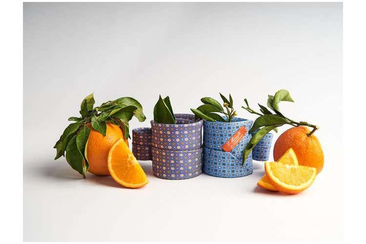 Marinella a Napoli, cravatte green con fibre d'arancia