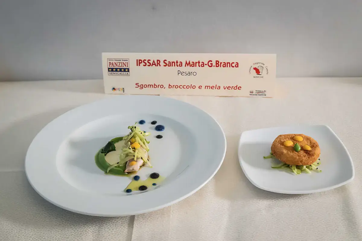 Il piatto vincitore dell'oro assoluto Entusiasmo e partecipazione al 1° Contest Ragazzi Speciali della Regione Marche