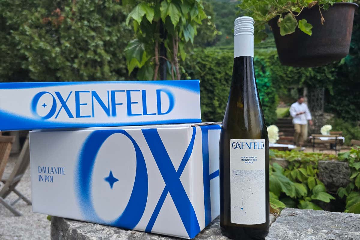 Valérie Bossi Fedrigotti brinda con il Pinot Bianco Oxenfeld