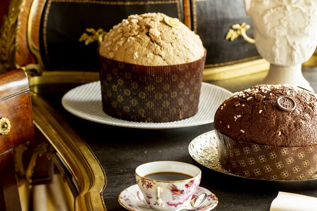 I panettoni creati per l&rsquo;occasione dell&rsquo;executive pastry chef Dario Nuti Il Natale del Rome Cavalieri: gold, ecologico e goloso