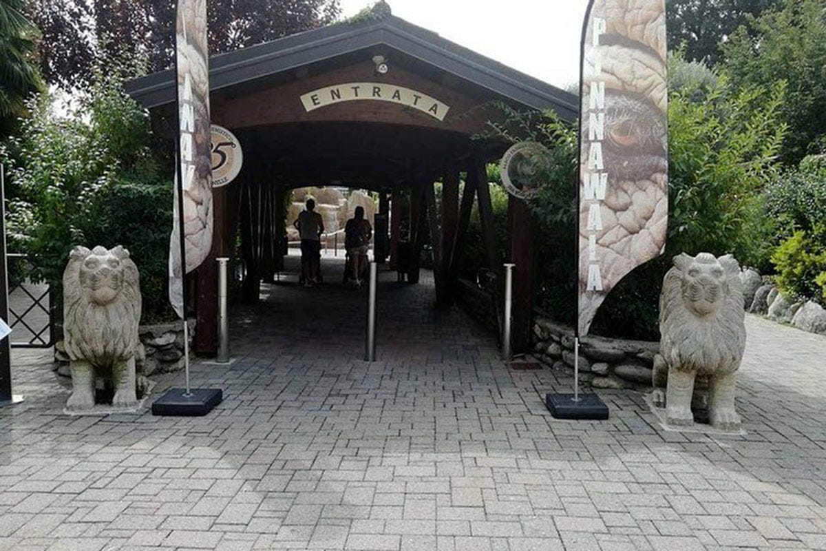 L'entrata del Parco Le Cornelle Riaperto il Parco