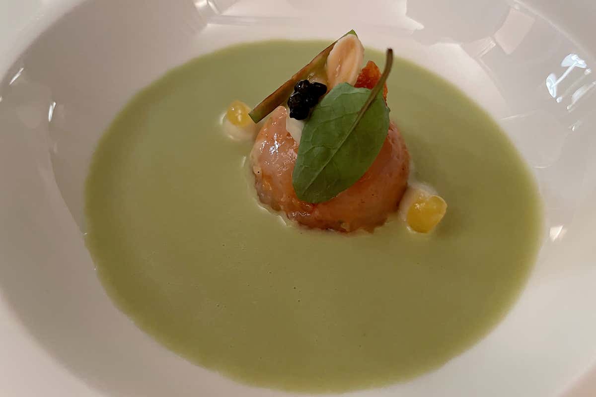 Bon Bon di gamberi Il Parco di Villa Grey, in Versilia la cucina classico-contemporanea di Monopoli