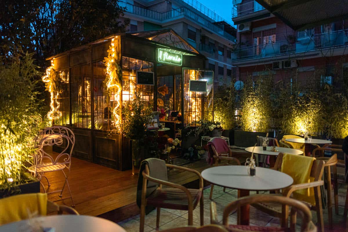 Il patio di Casa Vidaschi è l'area dove degustare colazioni o merende 