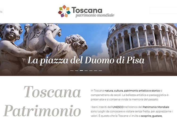 Una schermata per promuovere Pisa - I Patrimoni della Toscana online Un sito per i turisti che amano l'arte