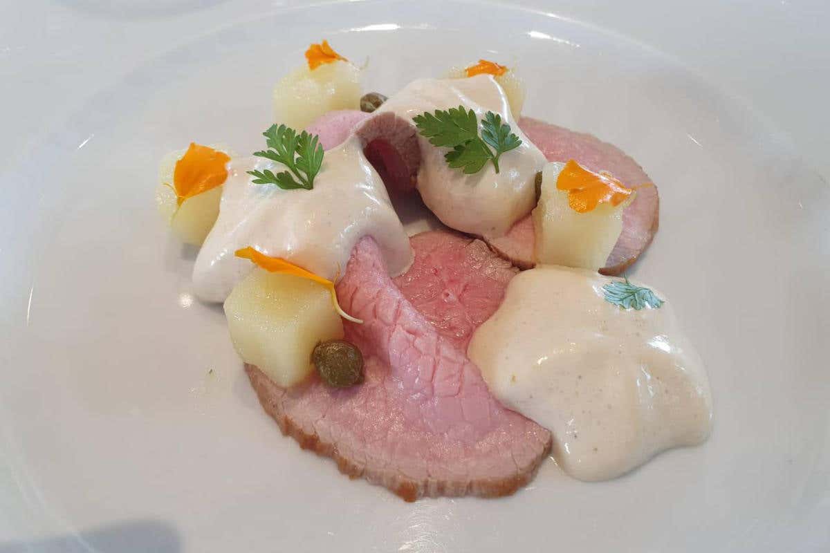 Alcuni piatti di Edoardo Fumagalli, Locanda Margon  Locanda Margon: un matrimonio da sogno tra bollicine Ferrari e tartufo