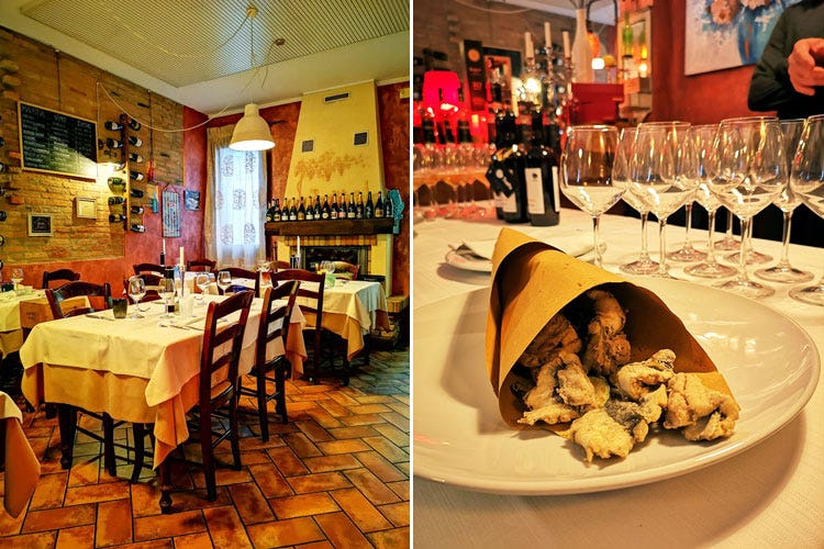 Due immagini del ristorante La Piccola Bottiglieria  - Da Chagall alla Piccola Bottiglieria Gita a Rovigo tra arte e buon cibo