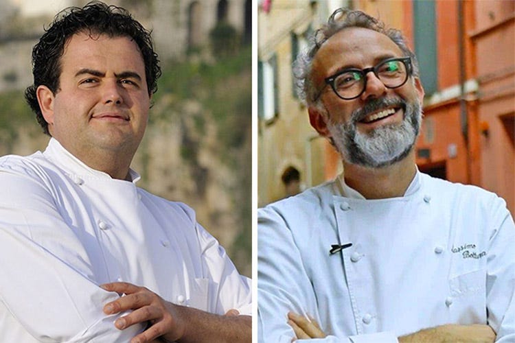 Gennaro Esposito e Massimo Bottura (Nasce la Pizza all'Aceto balsamico Padrini Bottura, Esposito e De Nigris)