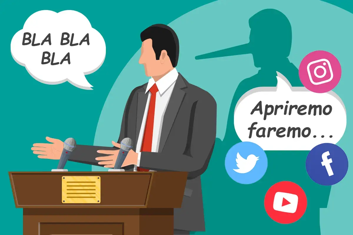 Il doppio gioco dei partiti Politici, doppio gioco sulle aperture Lotta sui social, non in Parlamento