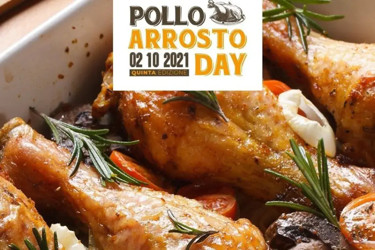 La locandina del Pollo Arrosto Day che si celebra il 2 ottobre Pollo Arrosto Day, maratona web per celebrare la carne pi&ugrave; consumata al mondo
