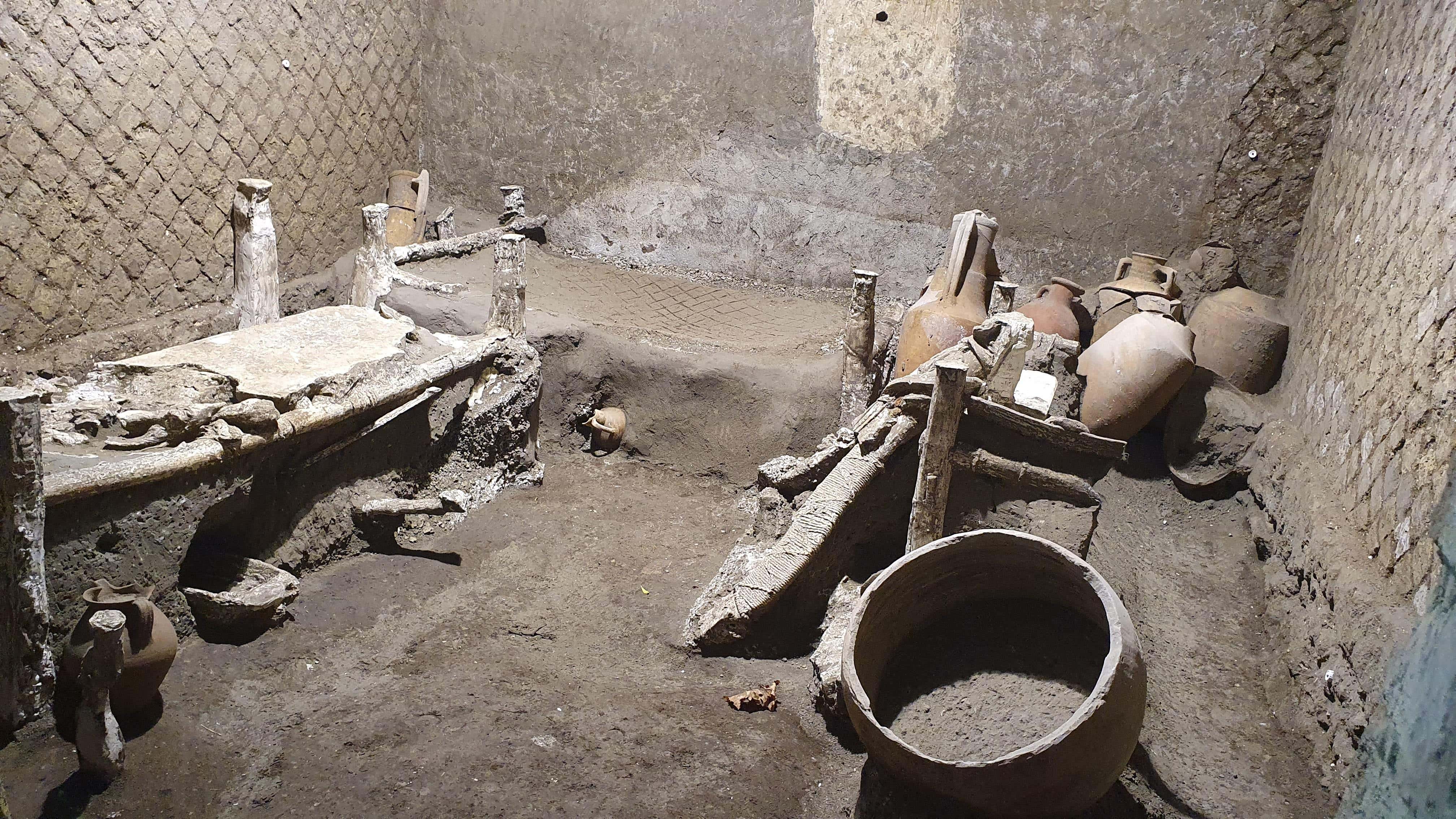 A Pompei riemerge intatta la stanza degli schiavi. Foto: Adnkronos 