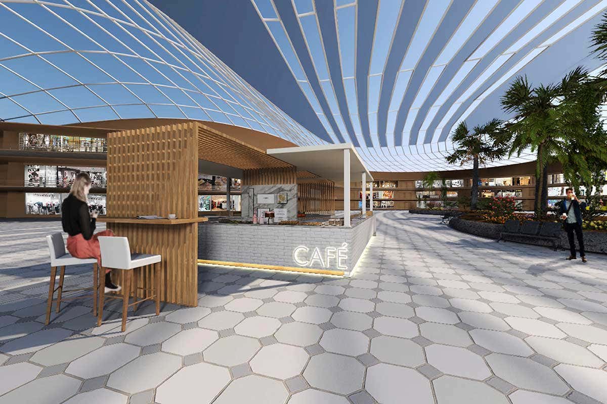 La soluzione di Augusto Contract funziona sia all'interno che all'esterno dei locali Spazi modulari e riutilizzabili La soluzione di Augusto Contract