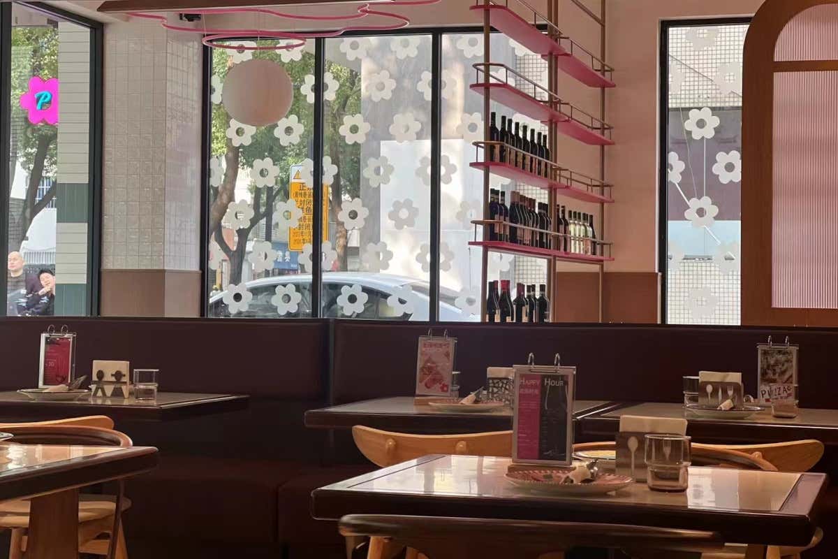 La sala del ristorante Porcellino a Shanghai