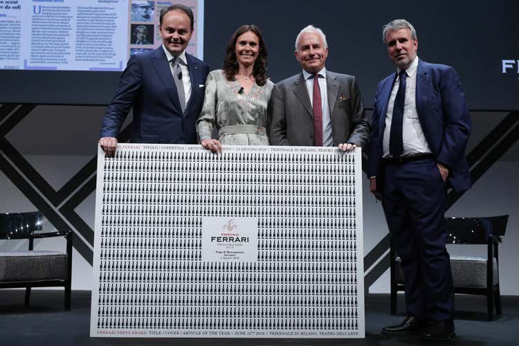 Matteo e Camilla Lunelli, Marco Tarquinio e Gerardo Greco(Premio Ferrari ad Avvenire Copertina dell&rsquo;anno per Millenium)