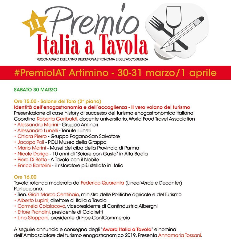 (Premio Italia a Tavola, 11ª edizione Omaggio alla cucina di quattro secoli fa)