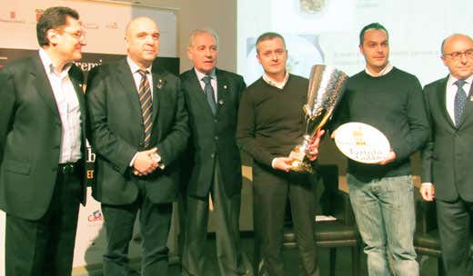 da sinistra: Bruno Gambacorta, Roberto Bertini, Giancarlo Colombo, Claudio Di Bernardo con il suo sous-chef, Claudio Zeni da sinistra: Bruno Gambacorta, Roberto Bertini, Giancarlo Colombo, Claudio Di Bernardo con il suo sous-chef, Claudio Zeni