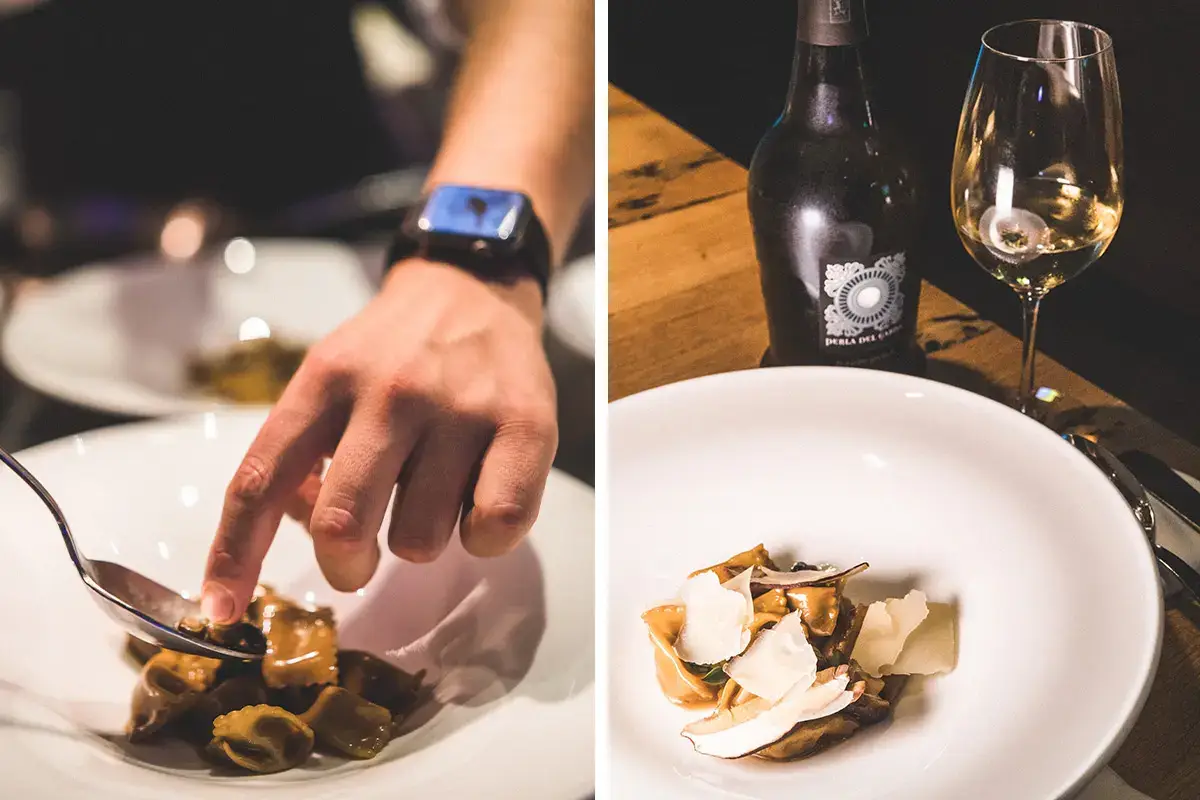Il profumo del sottobosco | Raviolo del plin con funghi porcini e scaglie di Grana Padano Dop 18 mesi Viva! “Nati per stare insieme” torna a Milano