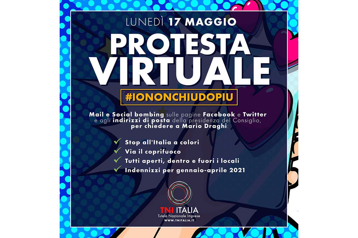 Partita la protesta con una pioggia di mail e di commenti social indirizzati al presidente del Consiglio Premier Draghi ascoltaci! La protesta virtuale dei ristoratori