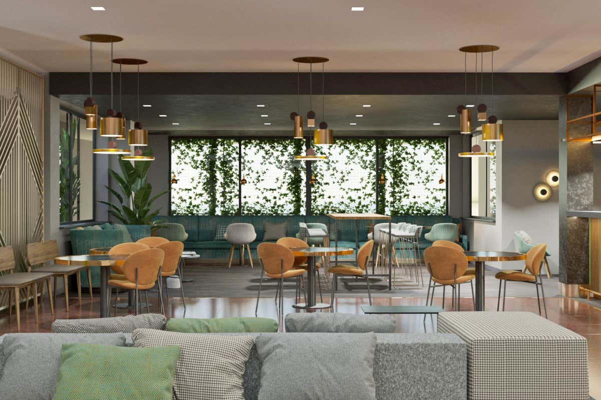 Quark Hotel Milano, la hall con il bar 