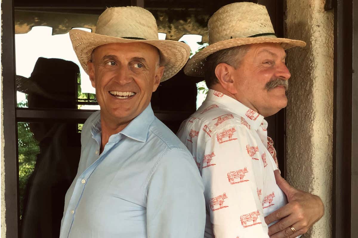 Da sinistra Martino De Rosa e Dario Cecchini Dario Cecchini, il macellaio più famoso al mondo, apre Quintale