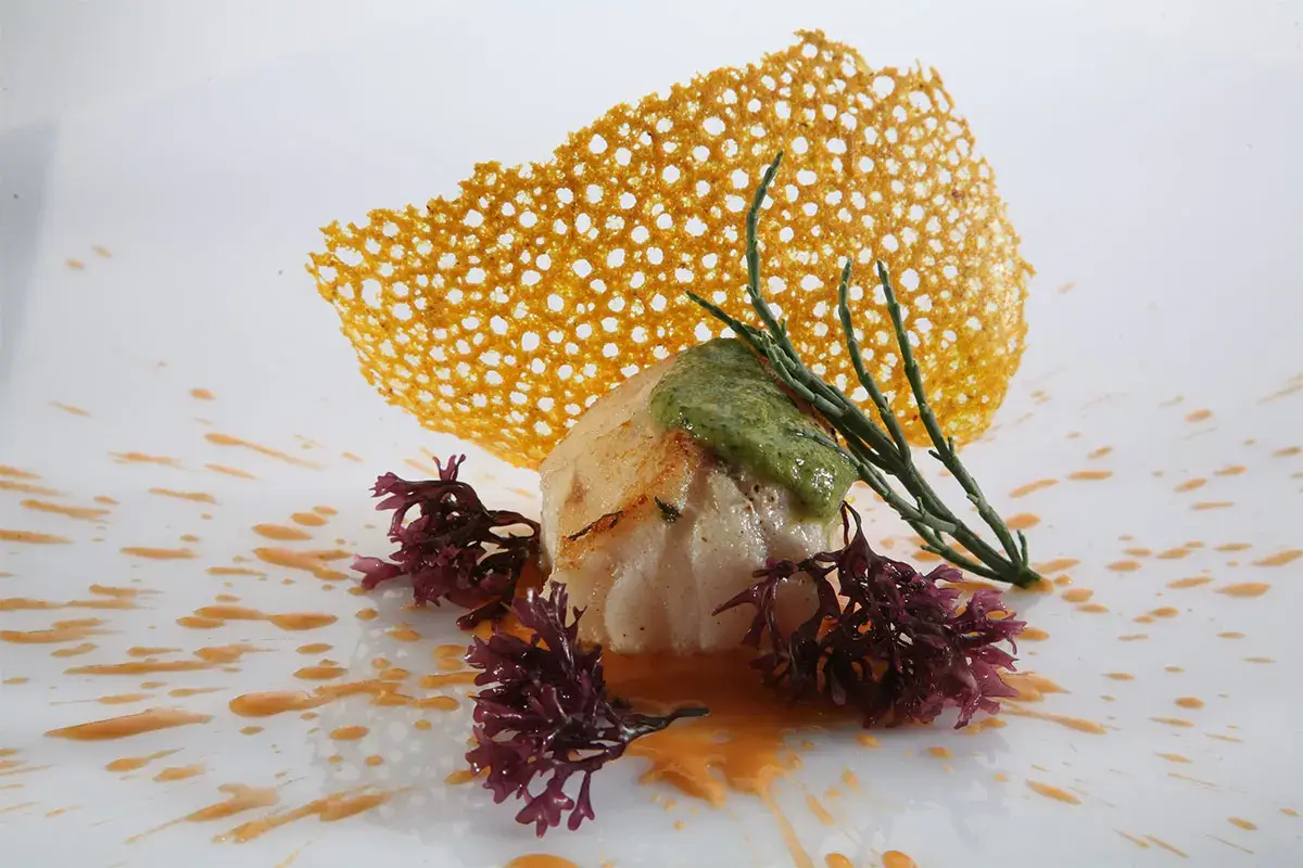 Rana pescatrice con crema di lenticchie rosse e la mia bagna cauda Rana pescatrice con crema di lenticchie rosse e la mia bagna cauda