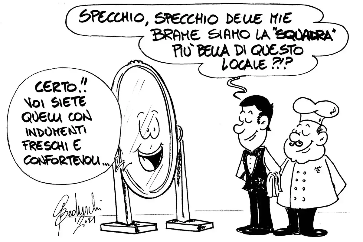 Una divisa in comune per il personale di sala, cos&igrave; da farsi riconoscere