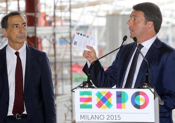 da sinistra: Giuseppe Sala e Matteo Renzi
