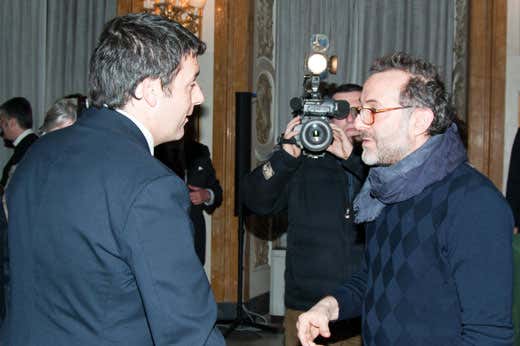 Matteo Renzi e Massimo Bottura; in occasione del Premio Italia a Tavola nel 2012 Matteo Renzi e Massimo Bottura; in occasione del Premio Italia a Tavola nel 2012