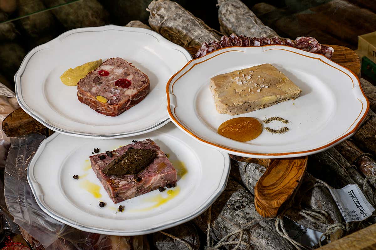 Simmenthal al Tartufo Nero, Terrina di Foie gras e Terrina di Campagna (cinghiale)