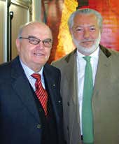 Ezio Rivella,a sinistra, con l'ex presidente del consorzio del Brunello, conte Marone Cinzano