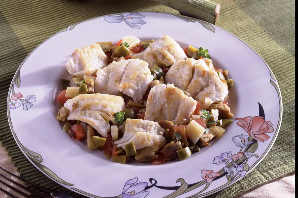 Rombo con caponatina di carciofi Rombo, al vapore o alla griglia le cotture migliori per esaltarlo