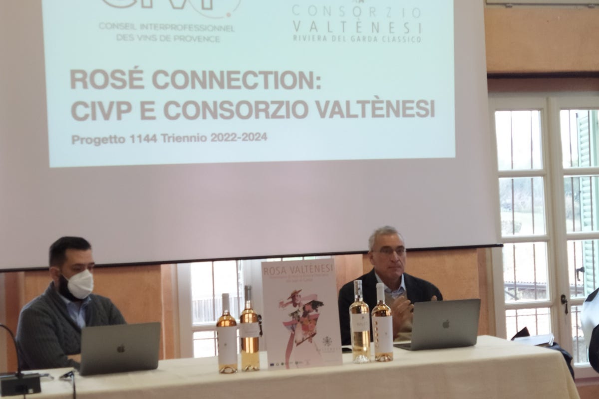 Rosè collection a destra Alessandro Luzzago, presidente del Consorzio Valtènesi Italia e Francia unite nel vino, nasce Rosè collecion