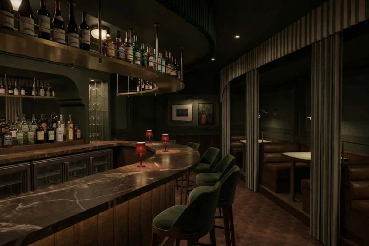 Il bancone del bar del ristorante Rye Bunny di Washington