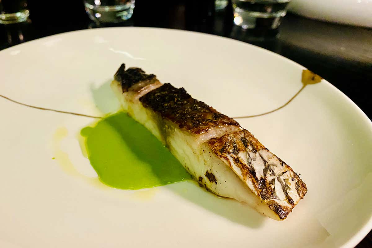 L’ombrina cotta con koji