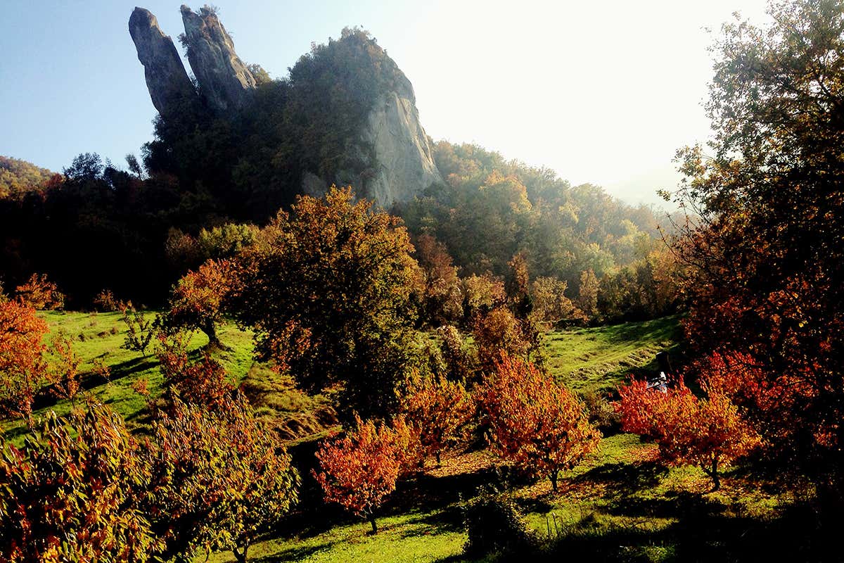 I due spettacolari monoliti di arenaria Un temporary restaurant… sotto i sassi per gustare l’Appennino emiliano